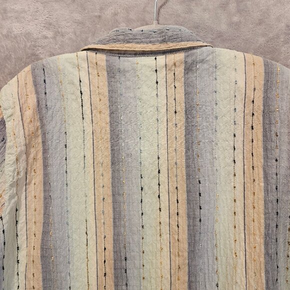 Alfred Dunner Blouse womens 14 colorful crinkly embroidered shell buttons career - Picture 11 of 16